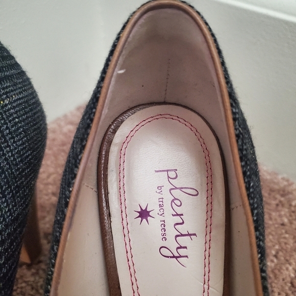 Plenty by Tracy Reese (Anthropologie) Rebecca Plaid Career Heels, Size 6.5 (37) - Picture 3 of 9